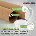 thumbnail image 5 of 4" x 12" Reinforced Kraft Paper Mailing Tube, Pack of 1 Tube with 2 Caps – Secure USPS Approved Poster Tube – Cardboard Tube for Shipping and Storing Posters, Prints, Artwork, or Documents, 5 of 5