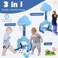 thumbnail image 3 of Topbuy 3 in 1 Toddler Basketball Hoop Height Adjustable Kids Basketball Hoop w/ Soccer Goal & Golf Play Set Blue, 3 of 7