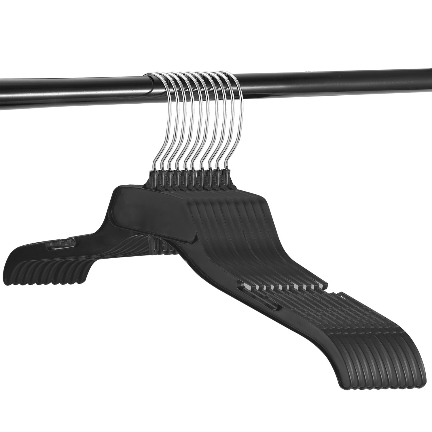 10 Pack Clothes Hangers NonSlip Notched SpaceSaving Plastic Clothing Hangers for Shirt Suit