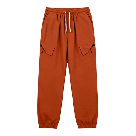 Men s Big & Tall Rain Pants Waterproof Jogger Over Pants Windproof Lightweight Hiking Pants Work Outdoor for Golf Fishing Zipper Pocket Size S-5XL Orange