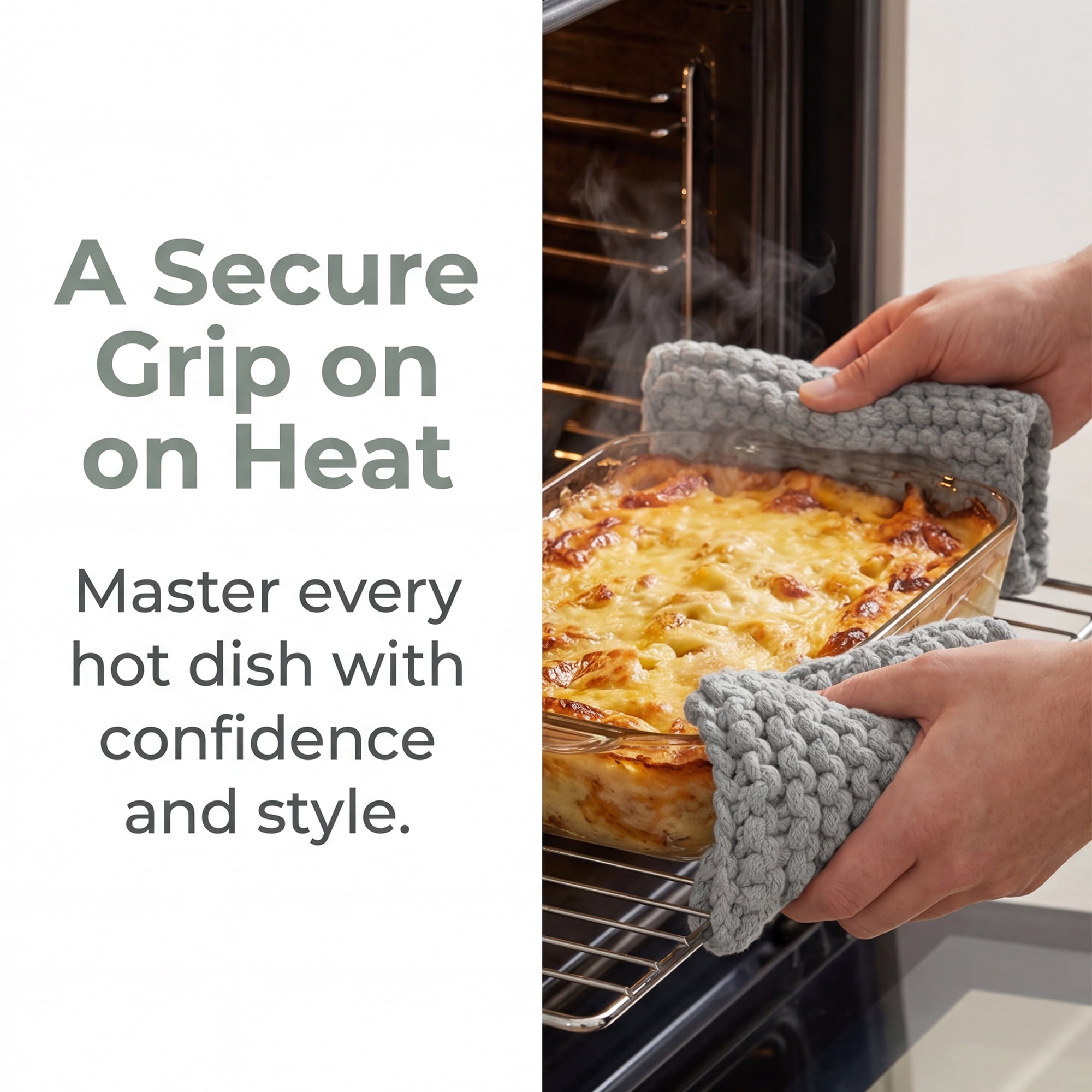 Unique Bargains Pot Holders Heat Resistant Non Slip Hot Pads Light gray 7.5*7.5in