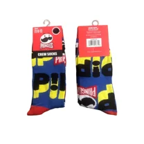 Pringles Crew Socks Blue Red Yellow Black Socks, 1 Pack