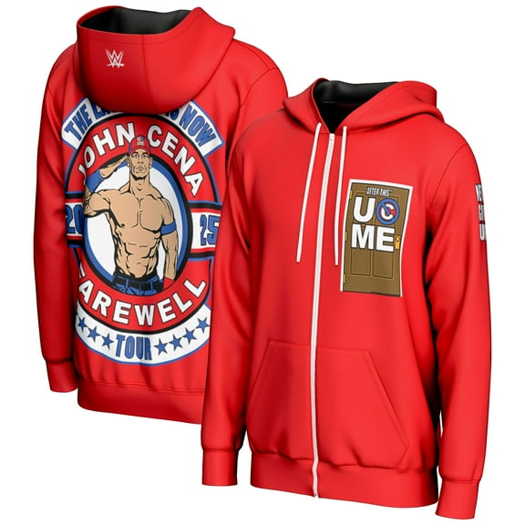 Men's ProSphere Red John Cena Farewell Tour Full-Zip Hoodie