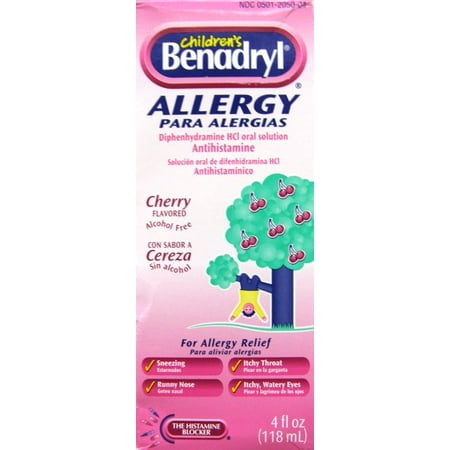 Children's Benadryl Bubblegum Allergy Liquid, 11 mg, 4 Fl. Oz.