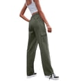 thumbnail image 4 of DYMADE Women's Workwear Pocket Elastic Waist Full Length Cargo Pants, 4 of 4
