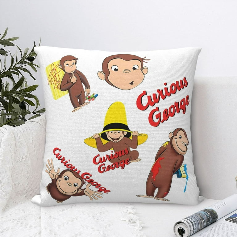 Curious George Throw Pillow Covers Soft Fuzzy Cozy Cushion Covers Warm Soothing Pillowcase for Couch Sofa Bed Square Pillow Walmart