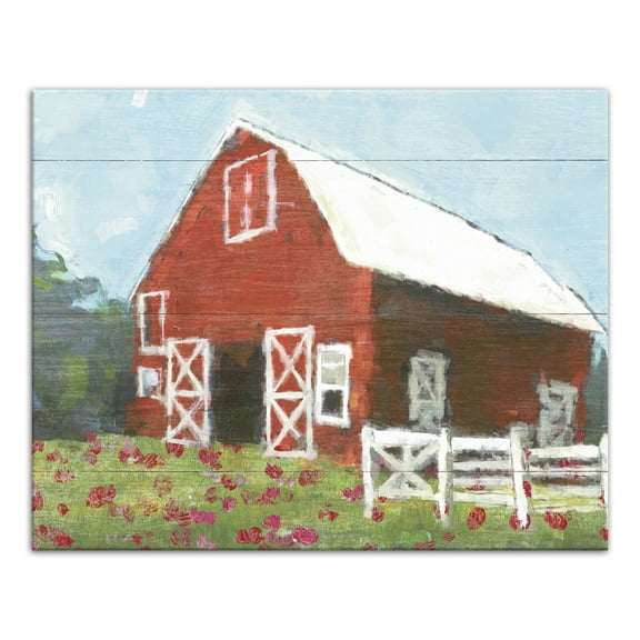 Creative Products Barn With Flowers 20x16 Canvas Wall Art