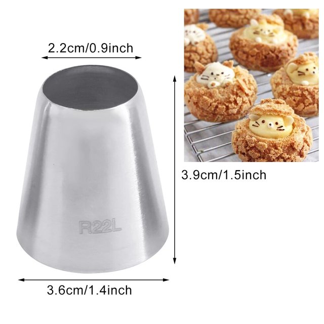 Boquilla redonda de gran tamaño para decoración de magdalenas, herramientas de pastelería para crema de pasteles, puntas de glaseado de acero inoxidable, promoción