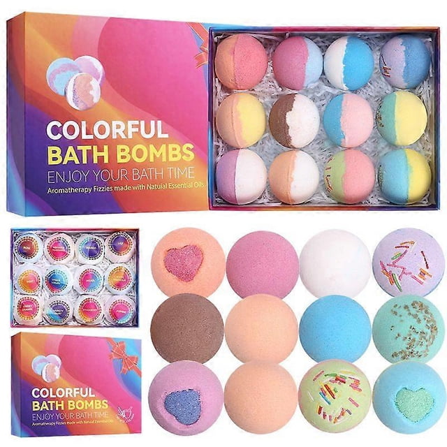 Bath salt ball set cleansing bath tablets bath ball aromatherapy bath salt bath bath ball, 12 pieces