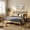 Beige, variant on VECELO Full Size Spindle Bed Frame, Classic Windsor Style Platform Bed with Wood Slats and Headboard, No Box Spring Needed, Easy Assembly, Natural Oak Finish