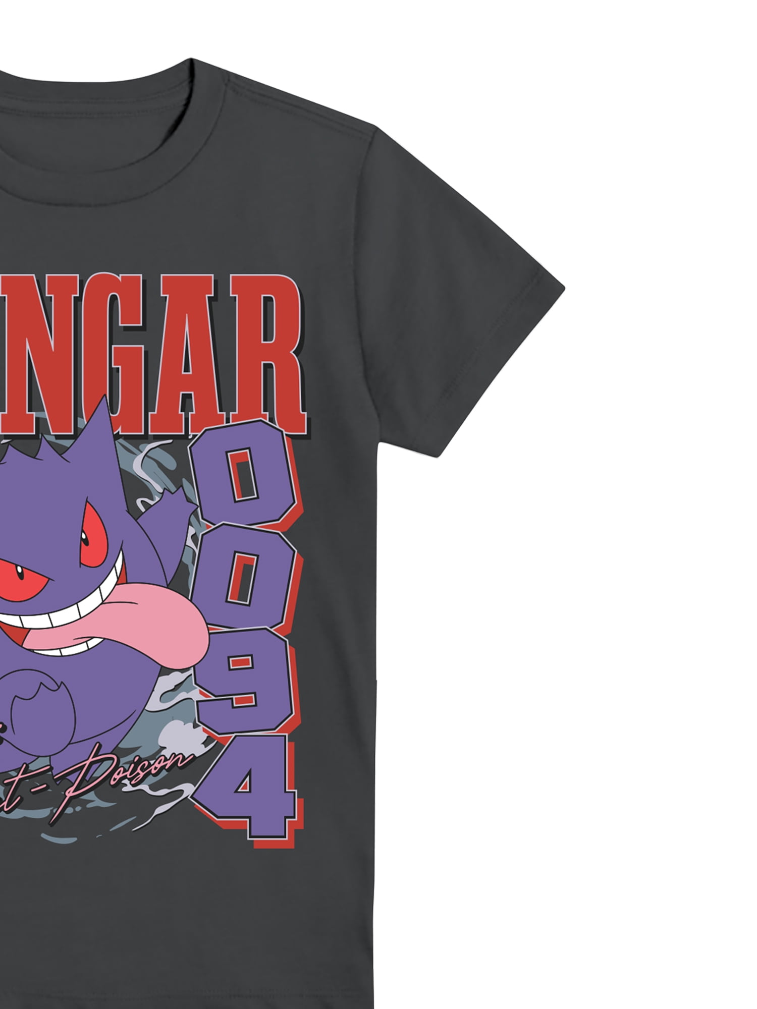 Pokemon Boys Gengar T-Shirt , Crew Neck, Short Sleeve, Graphic Tee, Sizes 4-18