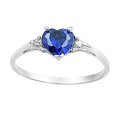 thumbnail image 1 of 925 Sterling Silver Natural White Sapphire Diamond Ring Blue, 1 of 3