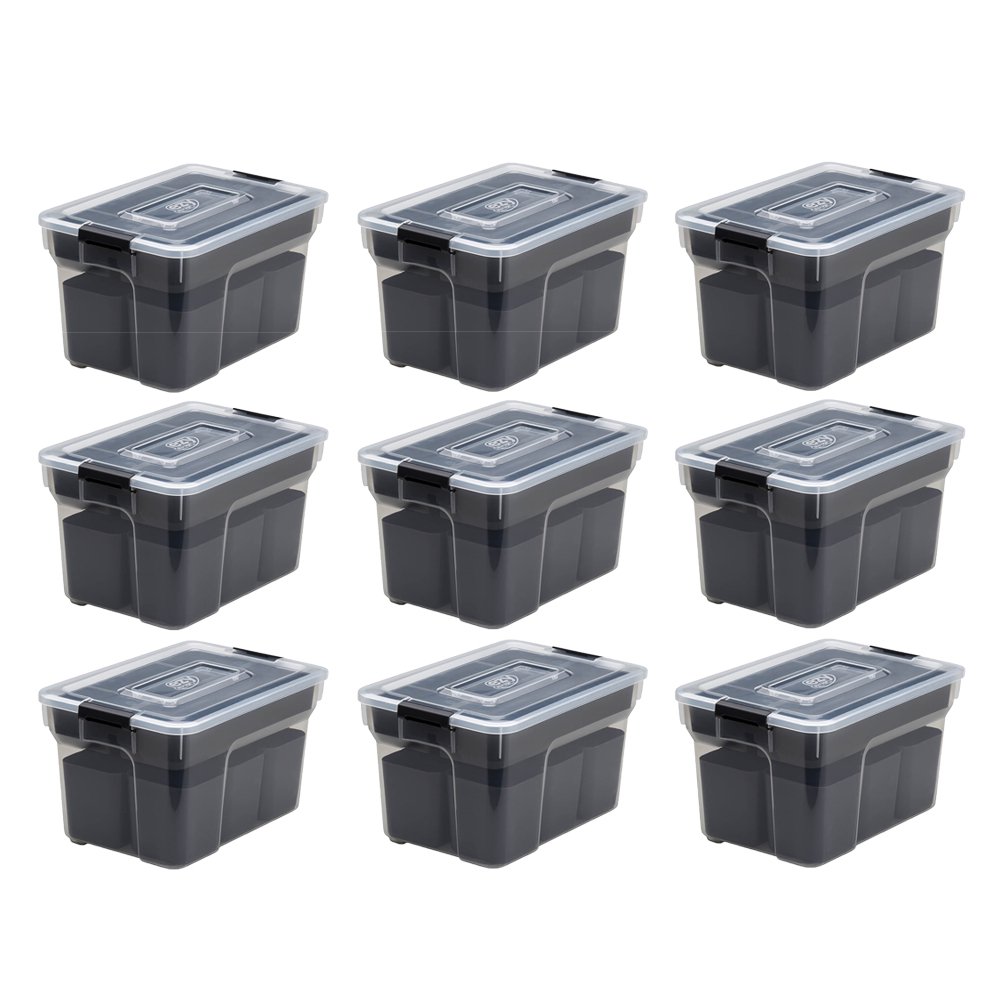 Ezy Storage Sort It 8 Quart Plastic Container with Removable Tray Cups