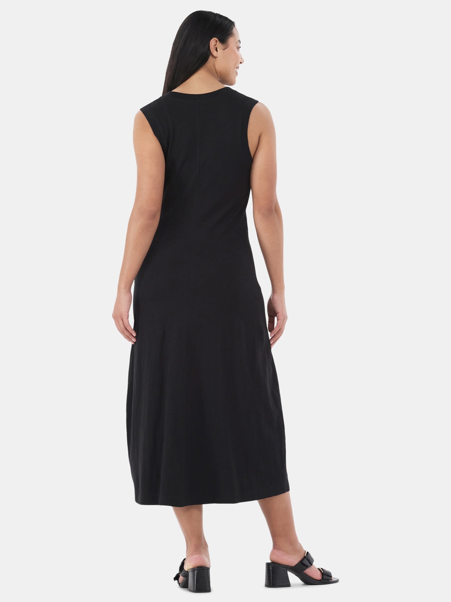 Time and Tru Women's and Women's Plus Slub Cotton Tank Midi Dress, Sizes XS-XXXL