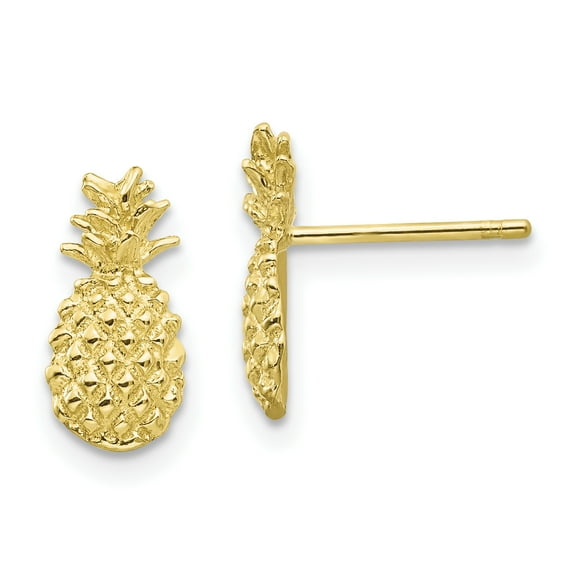 Primal Gold 10 Karat Yellow Gold Textured Pineapple Post Earrings