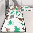 thumbnail image 2 of Kitchen Rugs Sets Of 2,Colorful Dinosaurs Silhouettes Pattern Anti Fatigue Kitchen Mat Rugs Non Slip Washable,Decorative Kitchen Floor Mats for Kitchen,Sink,Laundry,17"x47"+17"x47", 2 of 5