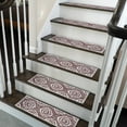 thumbnail image 1 of SussexHome Flower Design 9" X 28" Stair Treads - 70 % Cotton Anti-Slip Carpet Strips for Indoor Stairs-Easy to Install Stair Treads with Double Adhesive Tape-Safe, Extra-Grip, 13-Pack-Maroon, 1 of 9