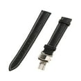 thumbnail image 1 of facefd Leather Watch Band Butterfly Deployment Clasp Buckle Black-18mm-White thread, 1 of 5