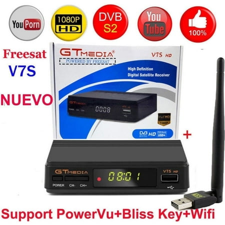 Freesat V7S HD FTA Digital Satellite TV Receiver DVB-S2/S Support BissKey 1080P US