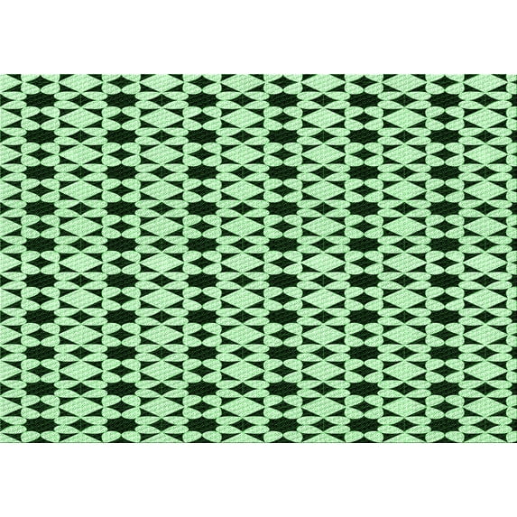 Ahgly Company Indoor Rectangle Patterned Medium Forest Green Area Rugs, 8' x 10'
