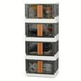 thumbnail image 2 of 3/4-Tier Stackable Storage Bins with Lids & Wheels, 8.4 Gallon Collapsible Plastic Organizers for Closet, Home, Office & Dorm, Foldable Toy Storage Containers, 2 of 10