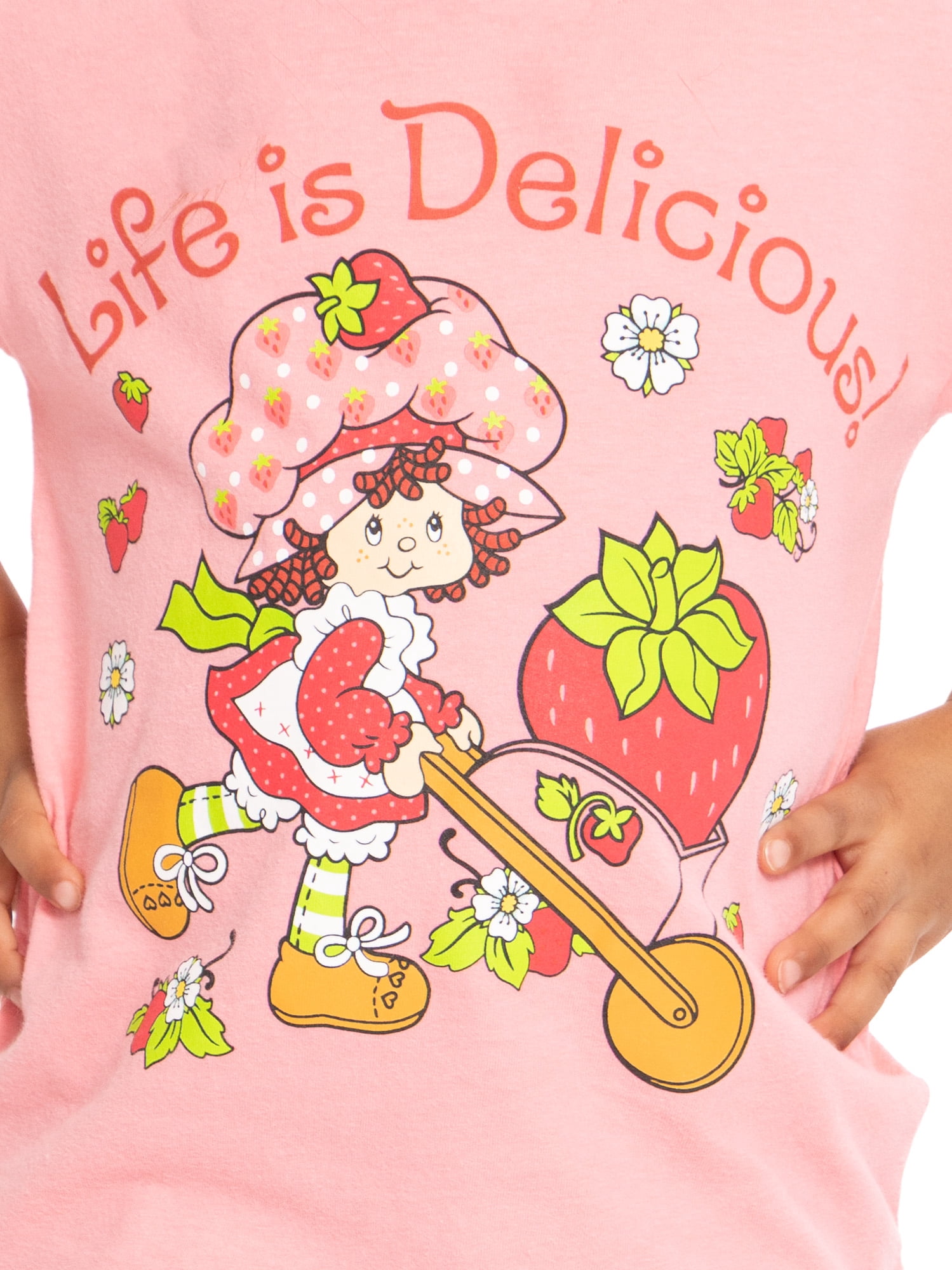 Strawberry Shortcake Toddler Graphic Crewneck Tee with Short Sleeves, Sizes 12M-5T