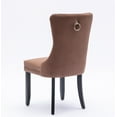 thumbnail image 6 of Set of 2 Velvet Fabric Dining Chairs Luxury Tufted Back with Nailed Trim and Back Ring Pull Home Kitchen Dining Room Chairs Armless Accent Side Chairs Solid Rubber Wood Legs, 6 of 8