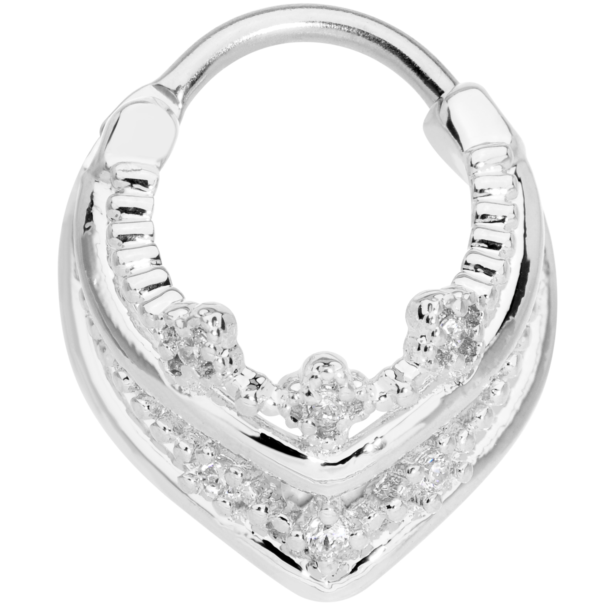 Body Candy 16G 316L Steel Septum Jewelry Princess Septum Hoop Nose Ring