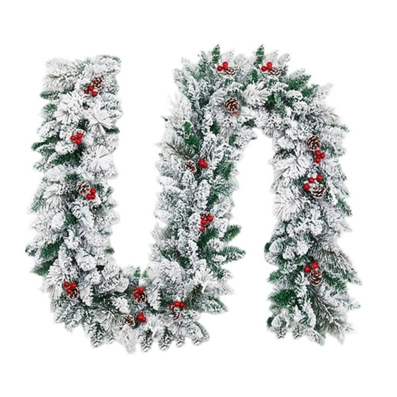Christmas Garland Wreath Decorative Quality Plastic for Fireplace Photo Props Stairs Christmas Scene