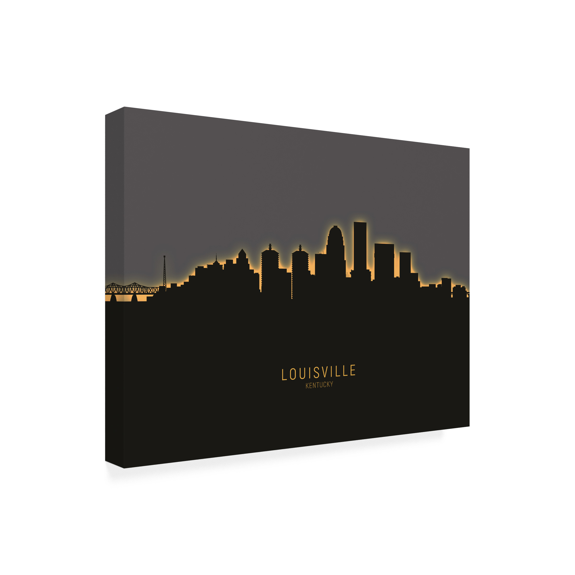 Michael Tompsett 'Louisville Kentucky City Skyline Glow II' Canvas Art