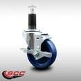 thumbnail image 2 of 4 Inch SS Solid Poly Swivel 1-1/4 Inch Expanding Stem Caster with Brake SCC, 2 of 2