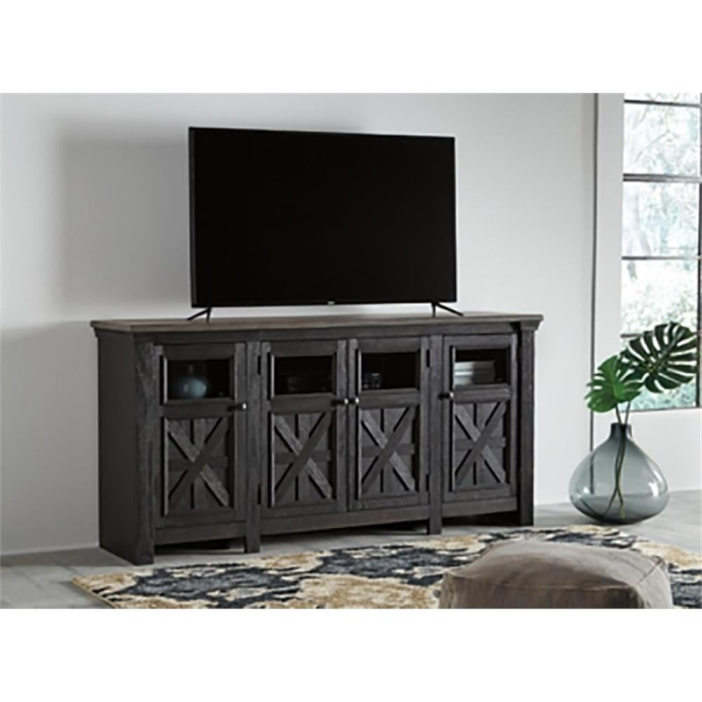 Signature Design by Ashley Tyler Creek 74"" TV Stand in Black and Gray