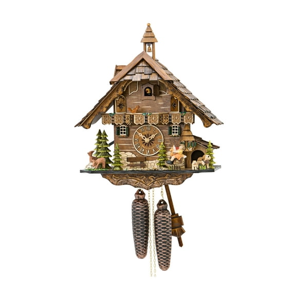 Cuckoo Clock Black forest house,moving seesaw