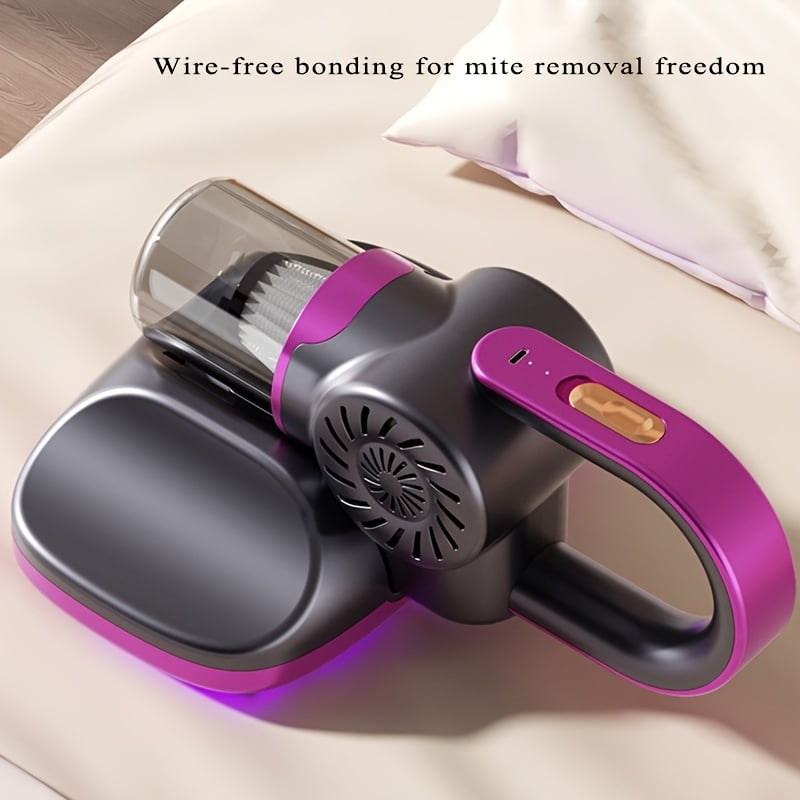Cross border new wireless handheld vacuum cleaner multifunctional household bed mite remover with high suction car vacuum cleaner - purple