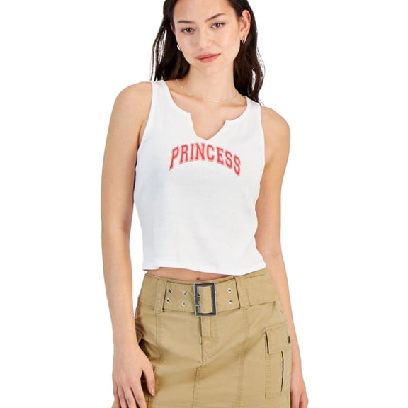 Self Esteem Womens Princess Tank Top, White, Medium