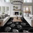 thumbnail image 3 of Spring Dandelion Area Rugs 6'x9', Washable Small Throw Rugs for Kitchen Dining room, Modern Country Flower Black White Indoor Outdoor Rug Non-Slip Low Pile Carpet Runner Reversible Floor Mats, 3 of 8