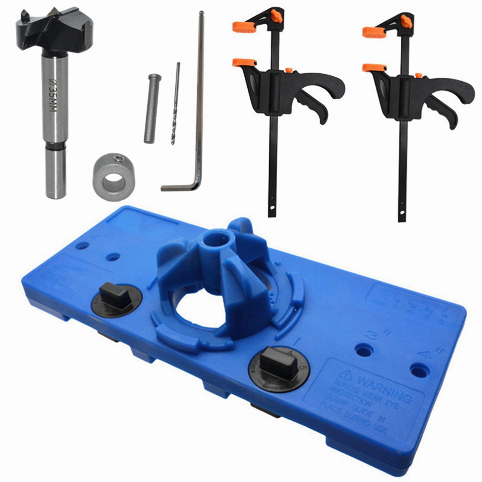 2 Pcs 35mm Concealed Hinge Drilling Hinge Hole Saw Jig Drilling Guide Locator Hole Opener Cabinets Woodworking Tool Set