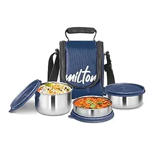 Milton Tasty 3 Stainless Steel Lunch Box, Blue