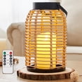 thumbnail image 1 of Natural Rattan Lantern, Large Boho Lantern Decor with Flickering LED Candle and Remote Control for Living Room Table Decor, Indoor and Outdoor Hanging Lantern for Patio Lawn Porch Garden Yard, 1 of 8
