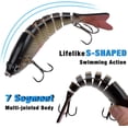 thumbnail image 6 of Bass Fishing Lure Jointed Swimbaits Slow Sinking Hard Lure - 7 Segmented Multi Swimming Lures Lifelike Hard Bait Bass Fishing Lures Kit, Pack of 5, 6 of 7