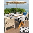 thumbnail image 5 of Outdoor Tablecloth with Umbrella Hole for Patio/Picnic/Party/Camping, Black Cream Football Waterproof Table Cloth Rectangle Table Cover Washable, Grassland Modern Sporty Aesthetic (60"x 102"), 5 of 9
