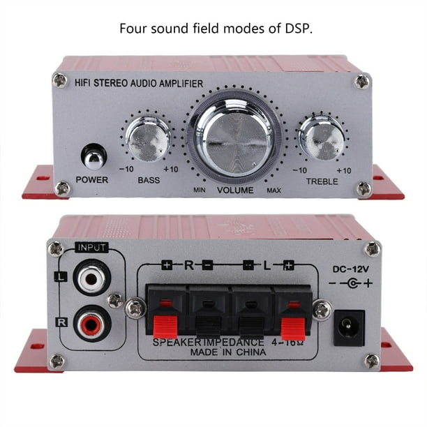 Mini Amplificador digital para automóvil NikouMX Audio alta fidelidad rojo
