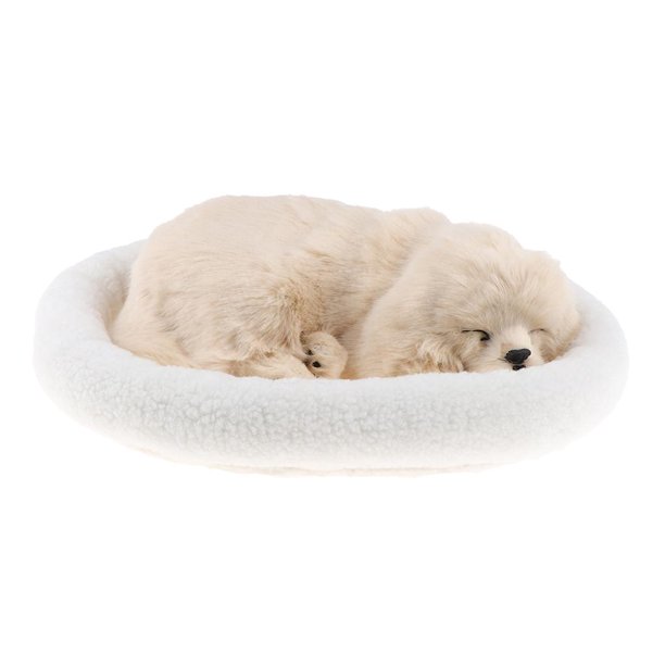 MagiDeal Perro de Simulación Sunnimix adorno de peluche blanco