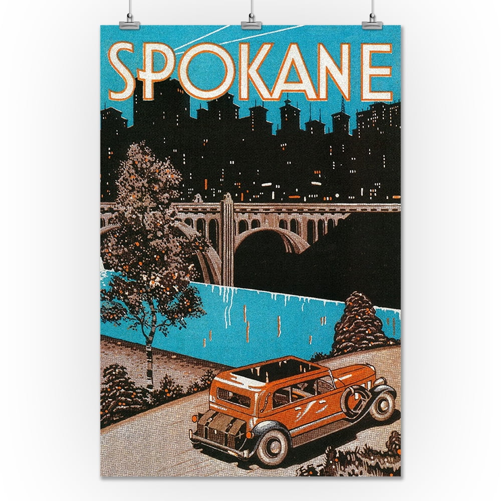 Spokane, Washington Vintage Advertising Poster 1 (24x36 Giclee