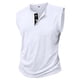thumbnail image 4 of pstuiky Camiseta sin mangas para hombre, Camiseta sin mangas con cuello redondo, sin mangas, con bolsillos y botones, versátil, de color liso, a la moda para hombre Camisas de hombre m, 4 of 5