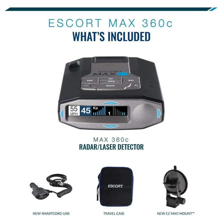 ESCORT MAXcam 360c Combo Radar/Laser Detector and Dash Cam with GPS,  Bluetooth, and Dual-Band Wi-Fi 0100046-1 - The Home Depot