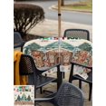 thumbnail image 4 of Outdoor Tablecloth with Umbrella Hole and Zipper, Gingerbread Christmas Square Table Cloth 60x60 Inch Waterproof Tablecloth, Xmas Tree Snowflake Rustic Picnic Table Cover for Patio Camping, 4 of 7