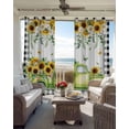 thumbnail image 6 of Sunflowers Blackout Curtains for Bedroom Living Room Darkening Curtains 63 Inches Long Spring Farmhouse Country Truck Floral Black Plaid Window Curtain 2 Panels Set Window Treatment Drapes 42"x63", 6 of 9