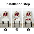 thumbnail image 4 of Chair Seat Covers Set of 6 Washable Parsons Chair Cover for Home,Hotel,Banquet Watercolor Boho Burgundy Red Magenta White Pink Floral Bouquet Flowers, 4 of 5