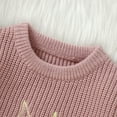 thumbnail image 4 of Bagilaanoe Toddler Baby Girl Easter Sweater Long Sleeve Bunny Embroidery Pullover 6M 9M 12M 18M 24M 3T Kids Warm Jumpers Tops Loose Knitwear, 4 of 7